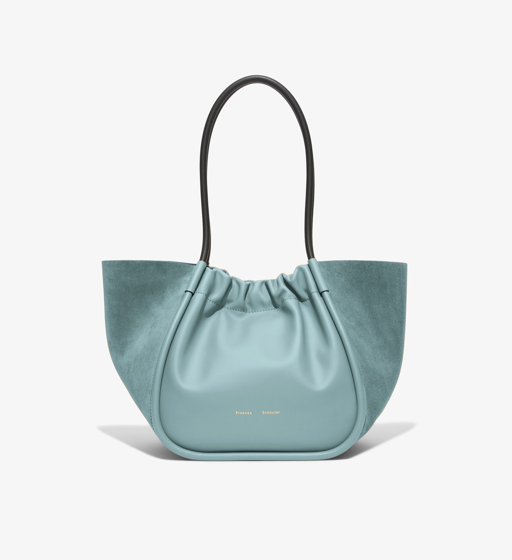 Large Suede Ruched Tote - 1