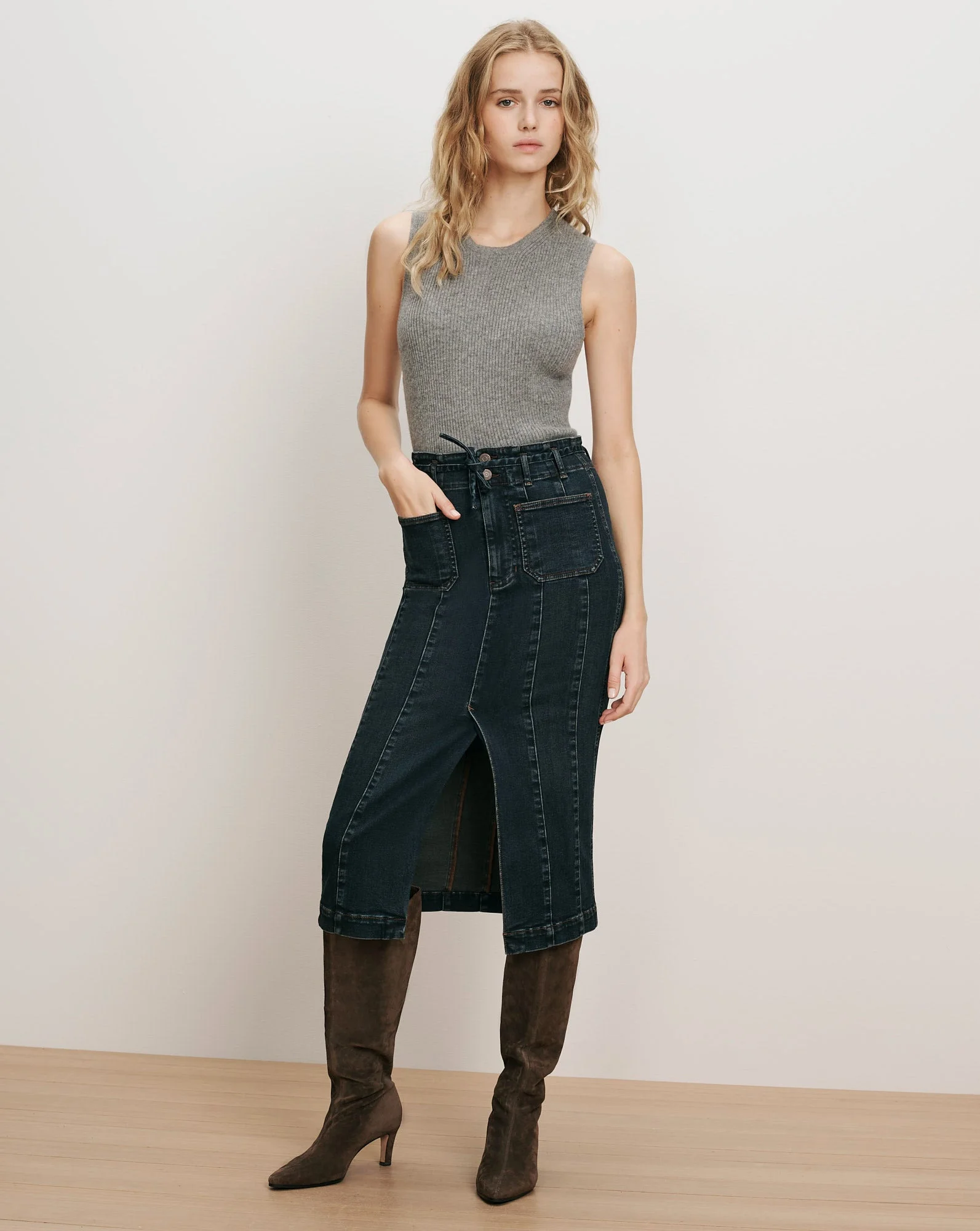 HATHAWAY DENIM MAXI SKIRT - 1