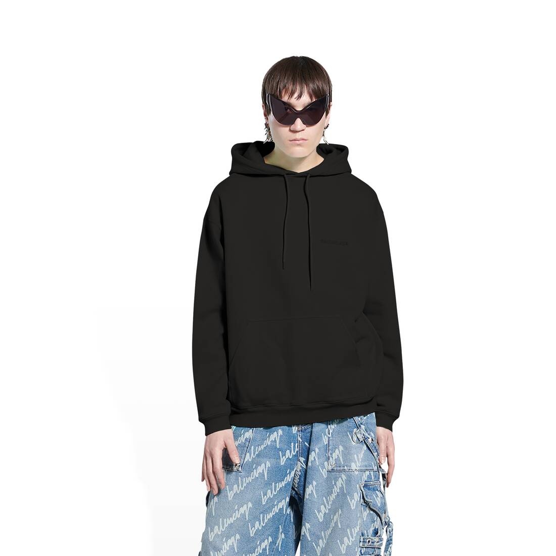 Men's Logo Hoodie Medium Fit in Black - 5