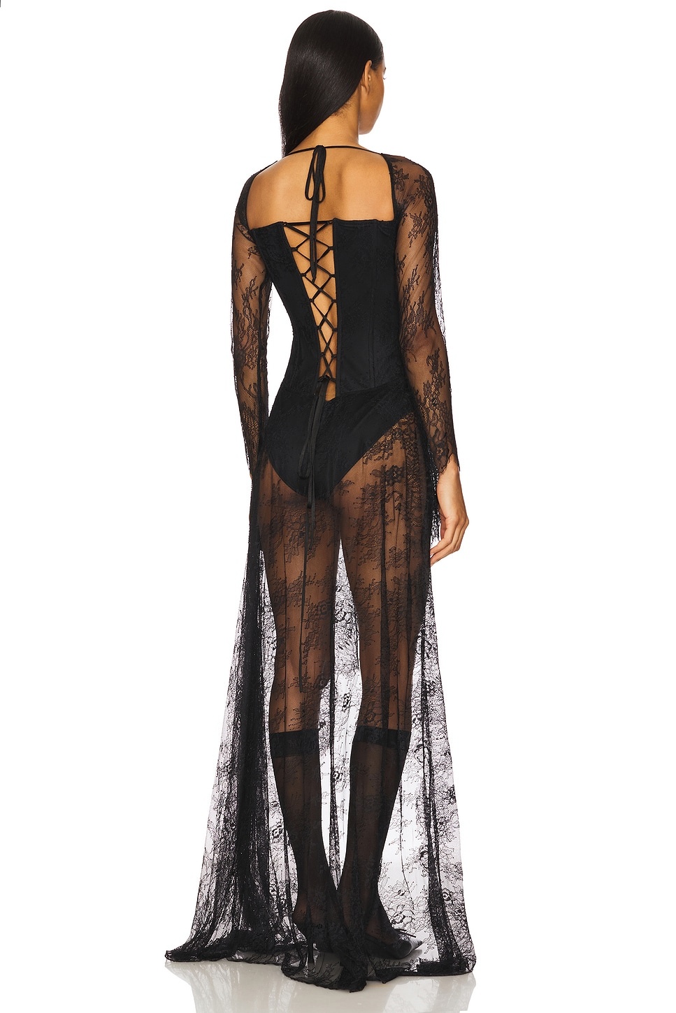 Asymmetrical Corset Lace Dress - 3