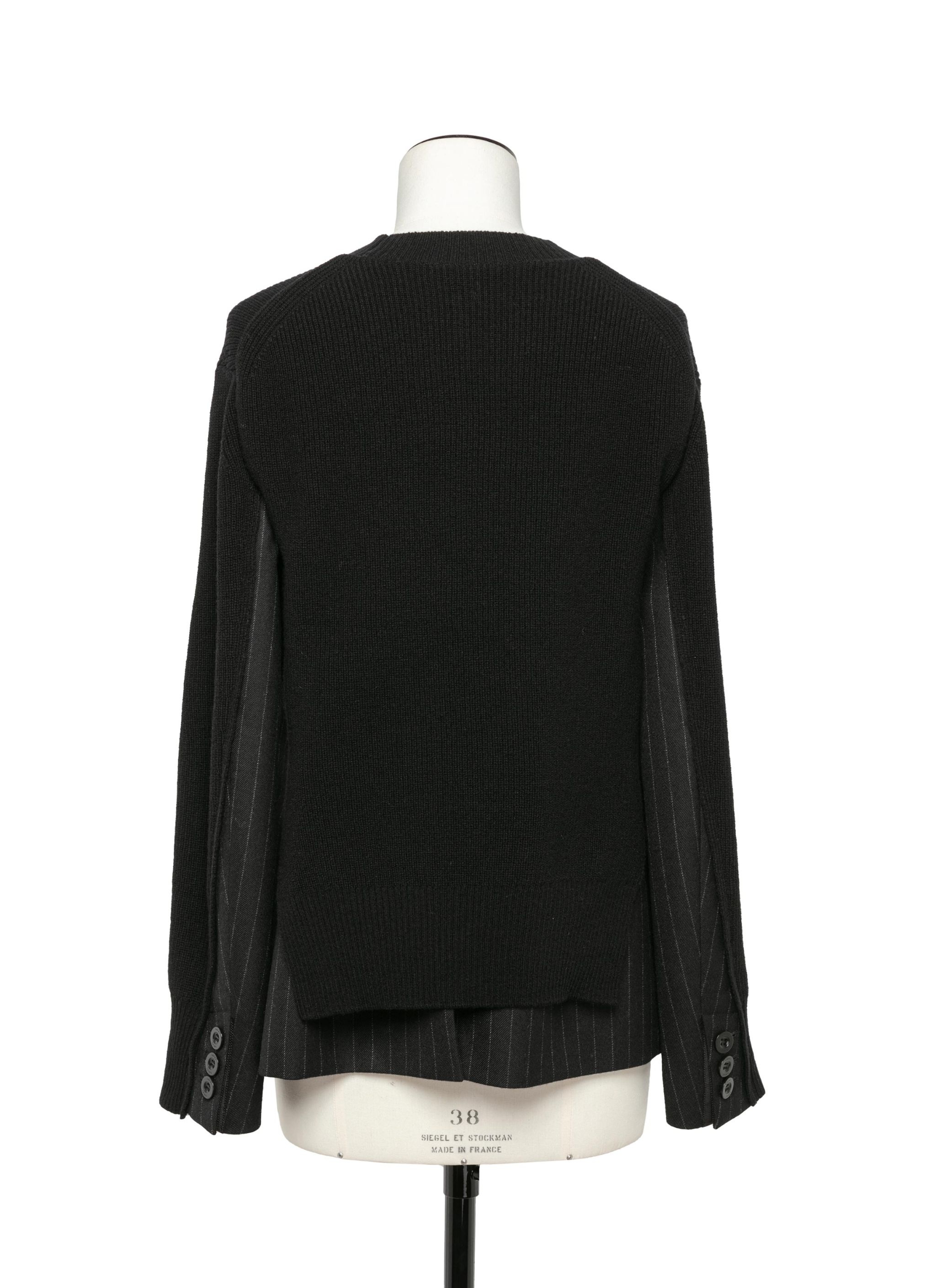 Chalk Stripe x Knit Pullover - 4