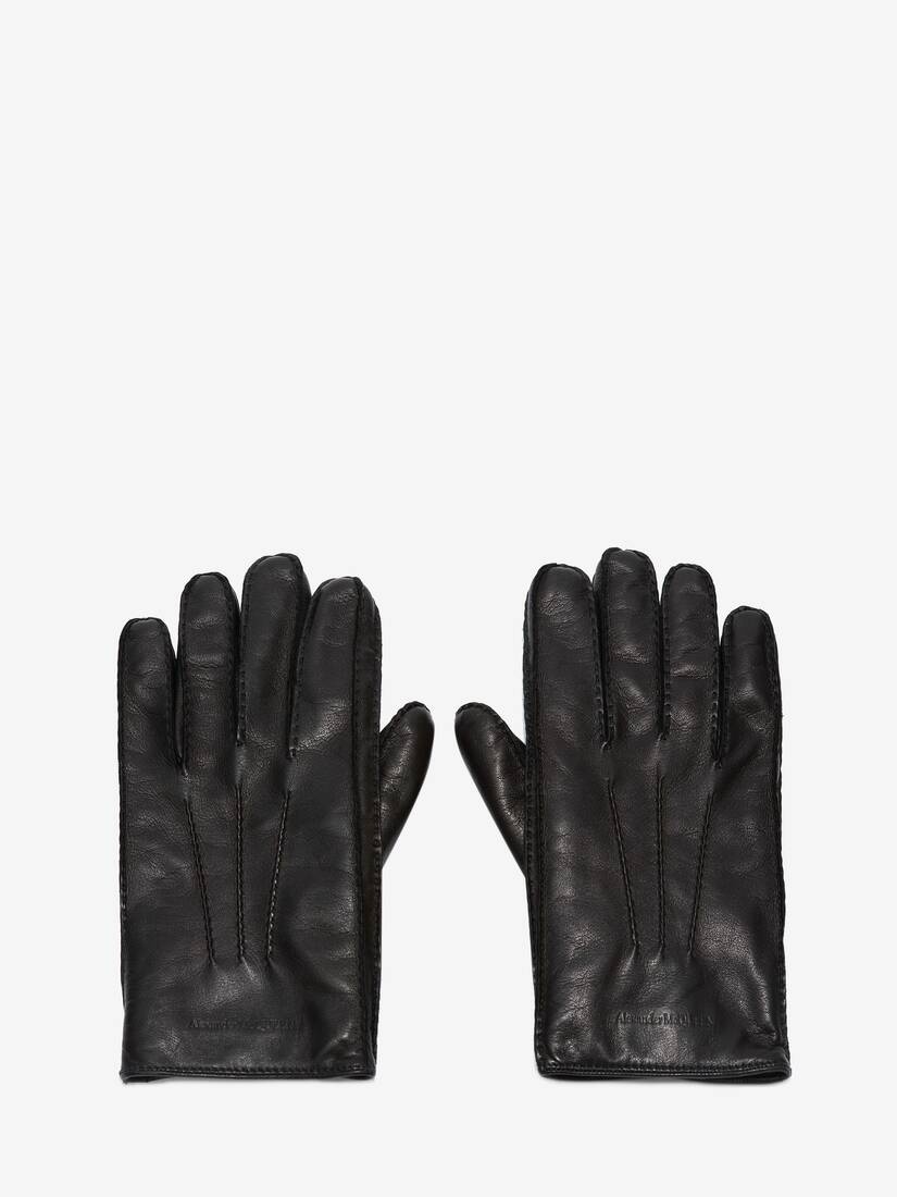 Leather Gloves in Black - 1