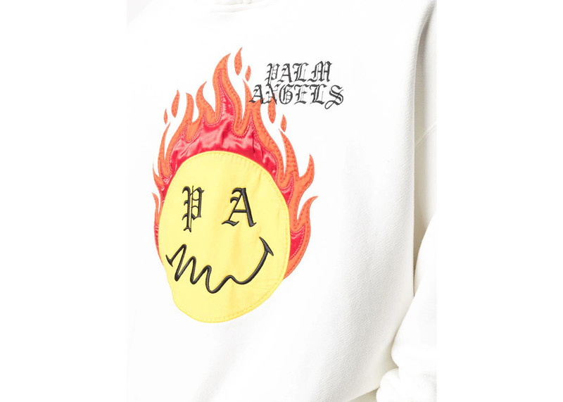 Palm Angels Palm Angels Burning Head Hoodie White outlook