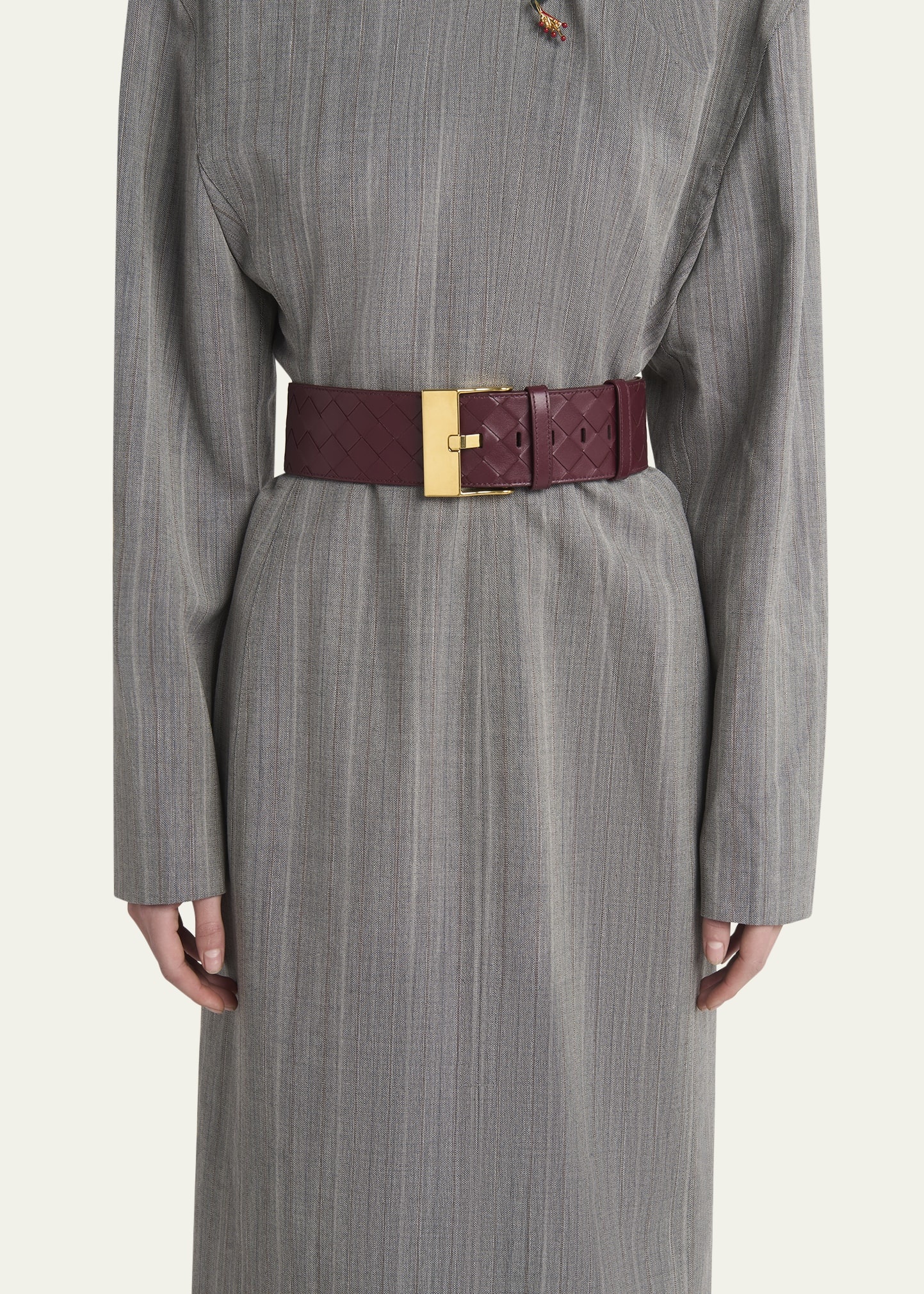 Intrecciato Wide Leather Belt - 2