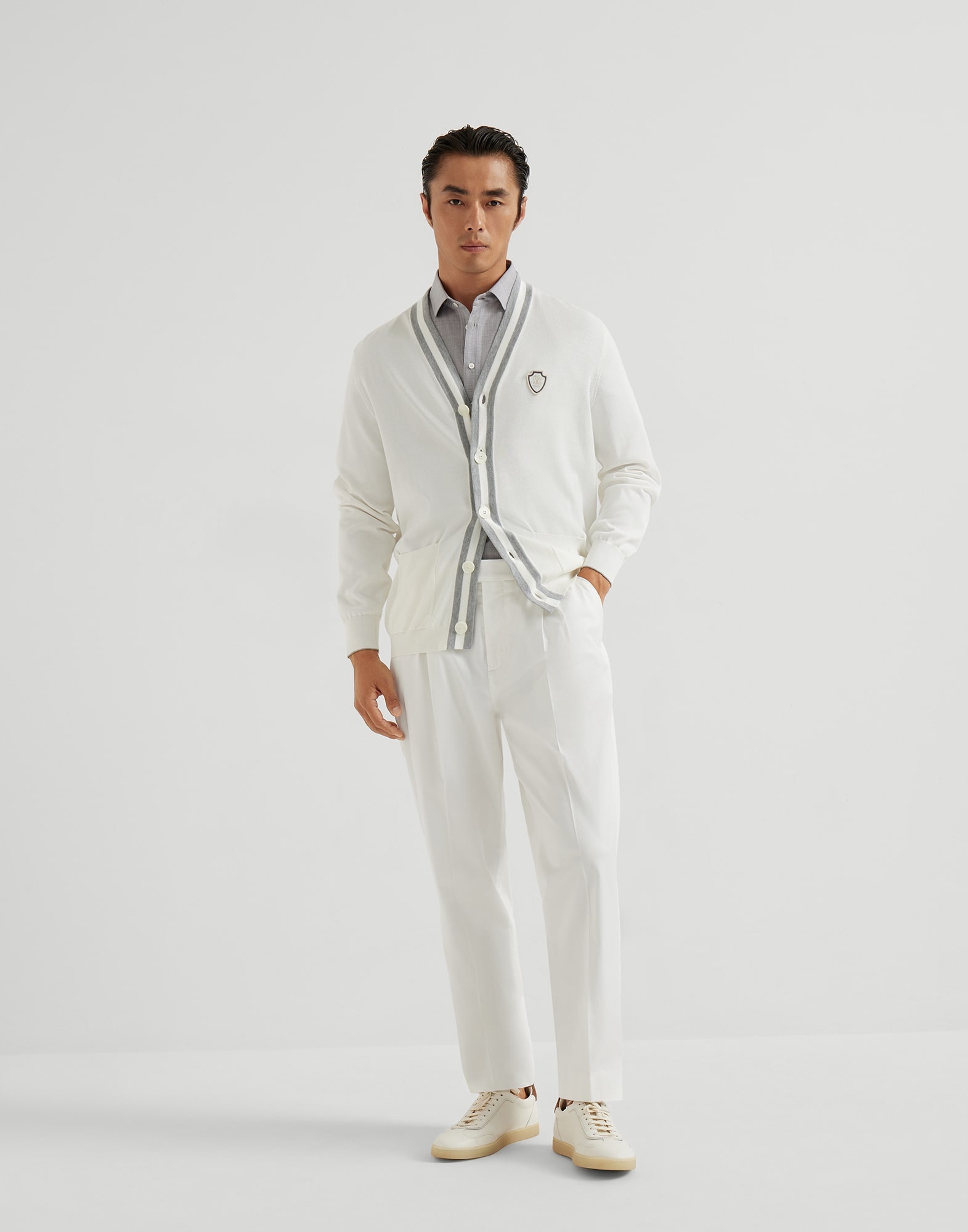 Cotton cardigan with logo - 5