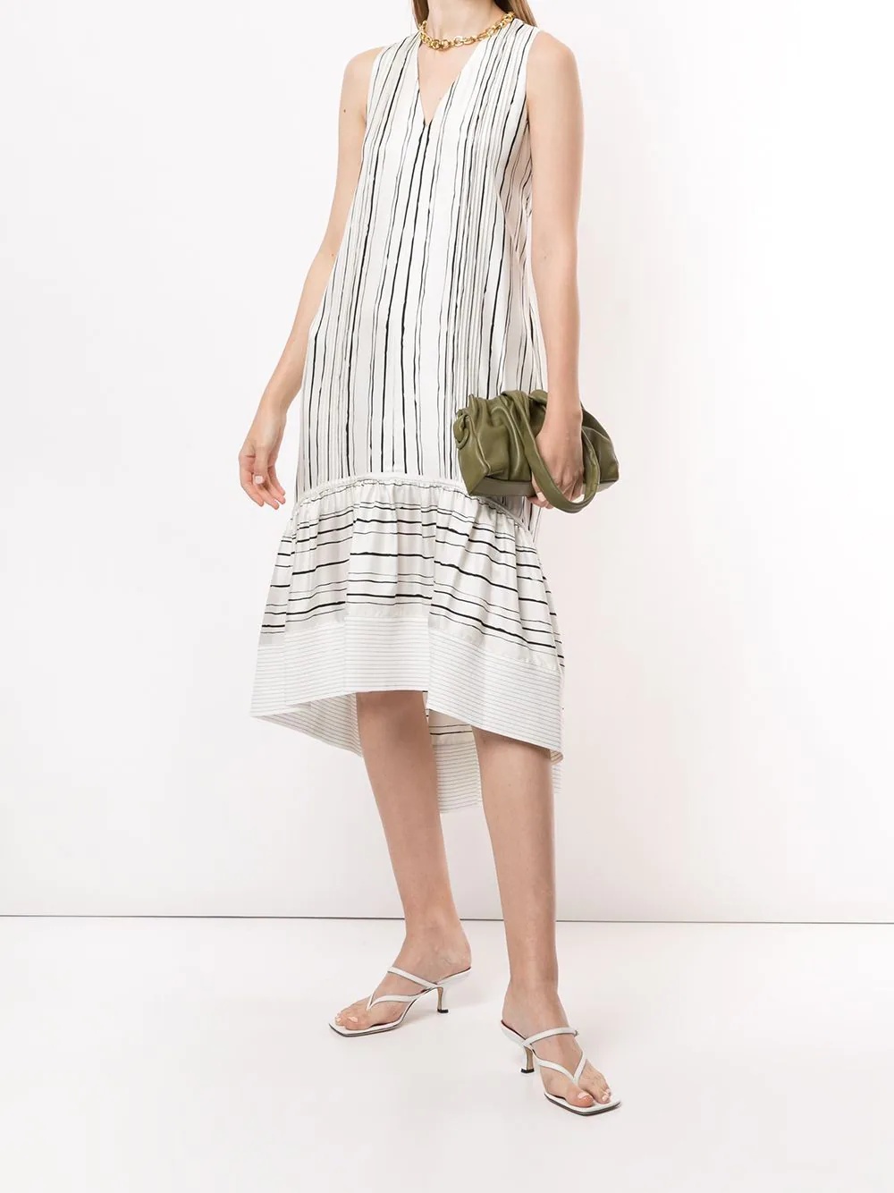 SL PAINTED STRIPE DRESS W HIGH-LOW HEM - 2