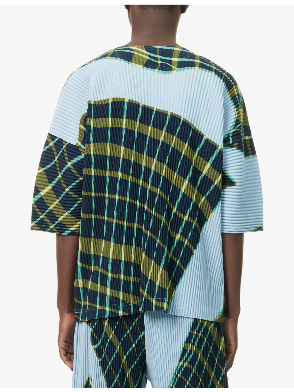 Windswept Plaid Short-Sleeve Knitted T-Shirt - 4