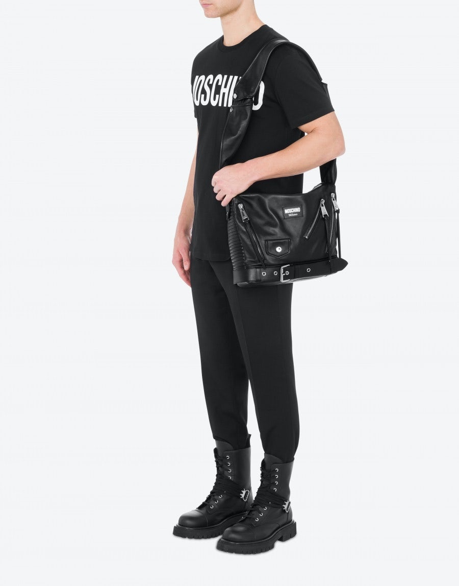 BIKER-STYLE NAPPA LEATHER CROSSBODY BAG - 5