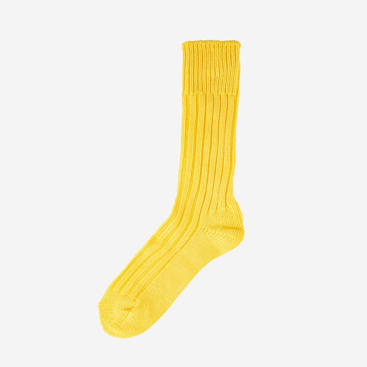 DEC-CAS-N-YEL Decka Cased Heavyweight Plain Socks - Neon Yellow - 2