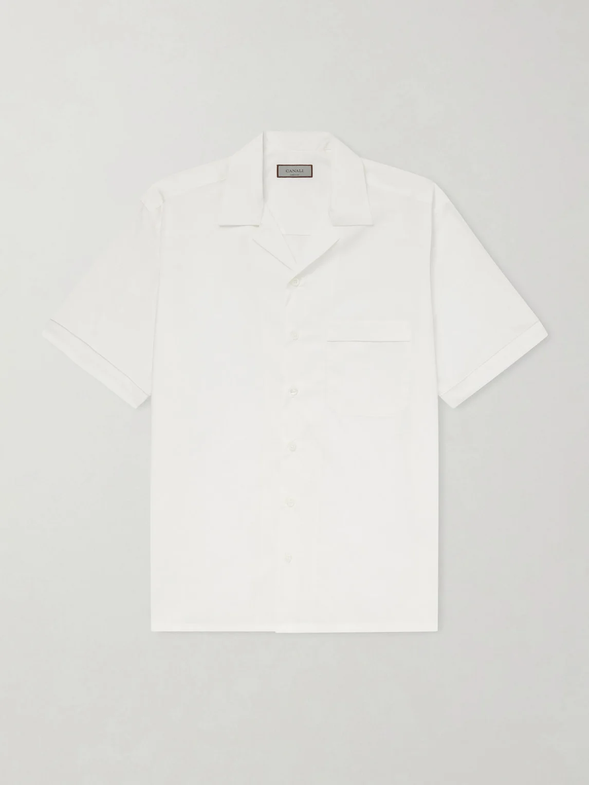 Camp-Collar Cotton Shirt - 1