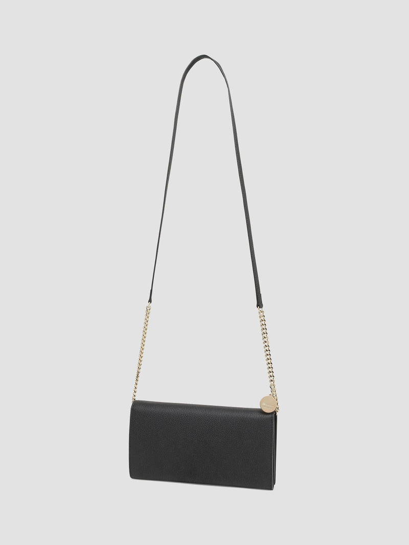 Women's Wallet-on-Chain Leather Crossbody Bag - Black 3