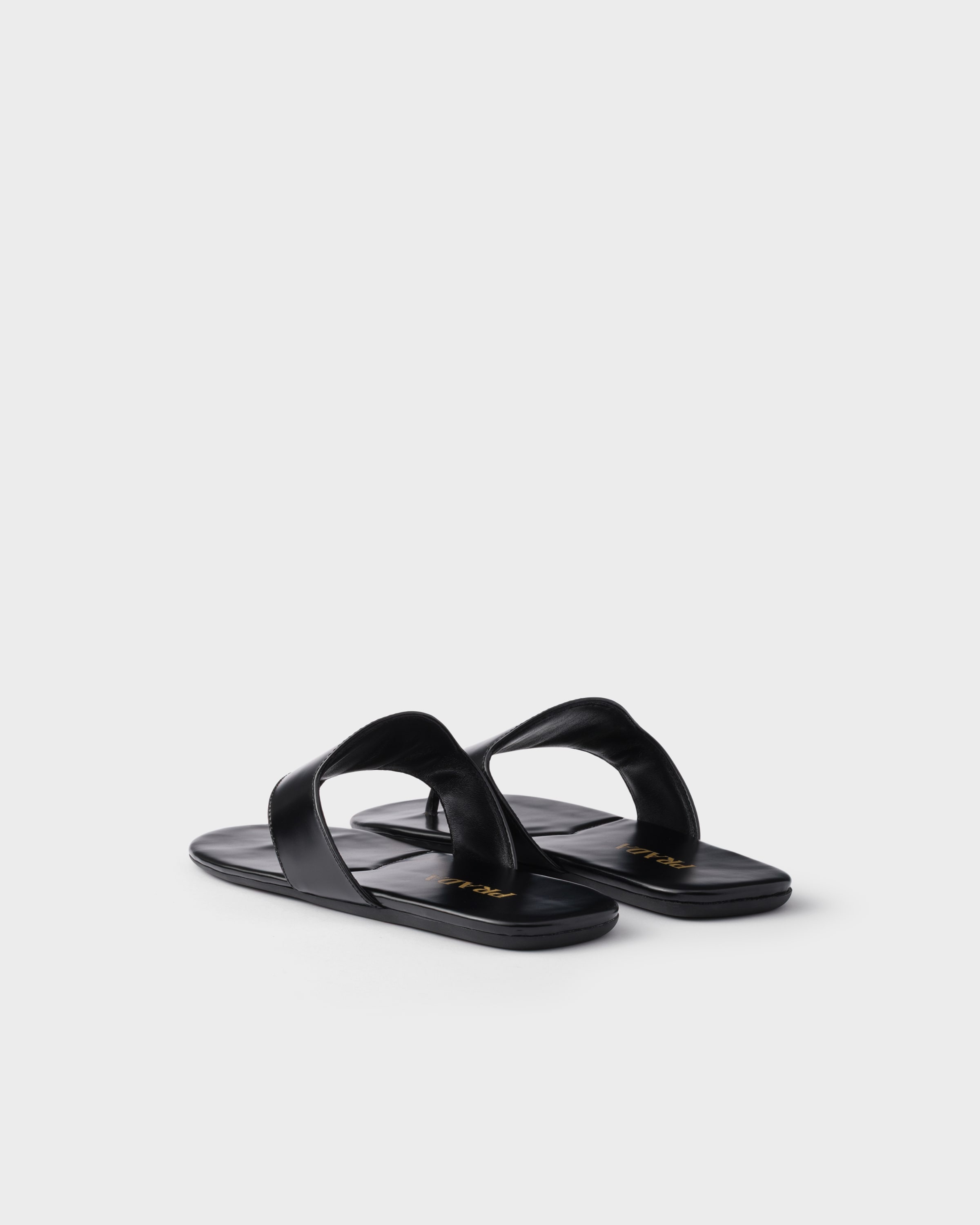 Brushed leather thong sandals - 4