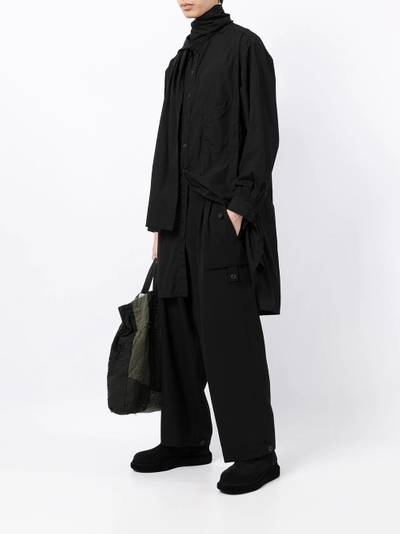 Yohji Yamamoto shawl-detail long-length shirt outlook