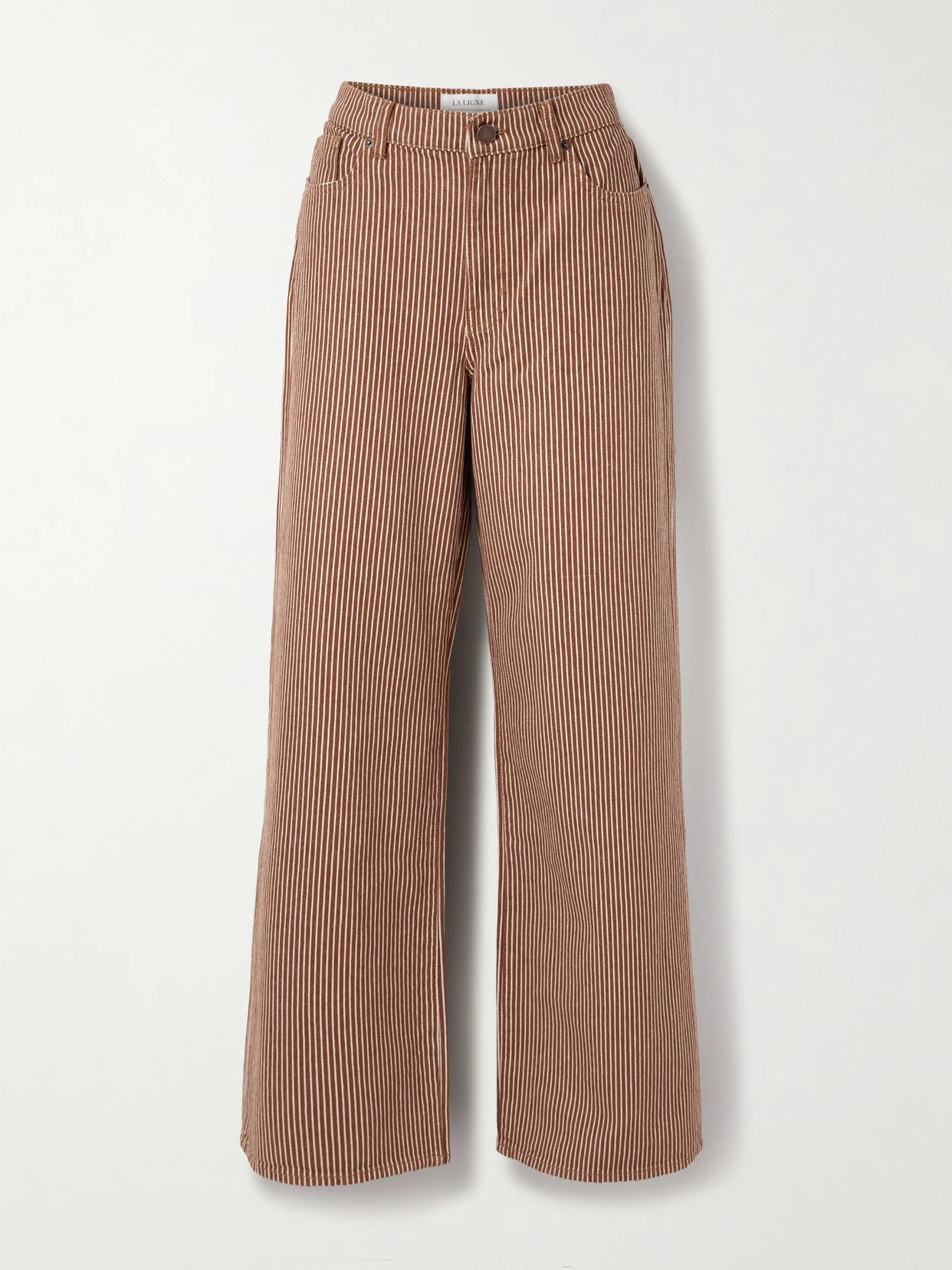 Isadora Striped Cotton Wide-leg Pants - 1