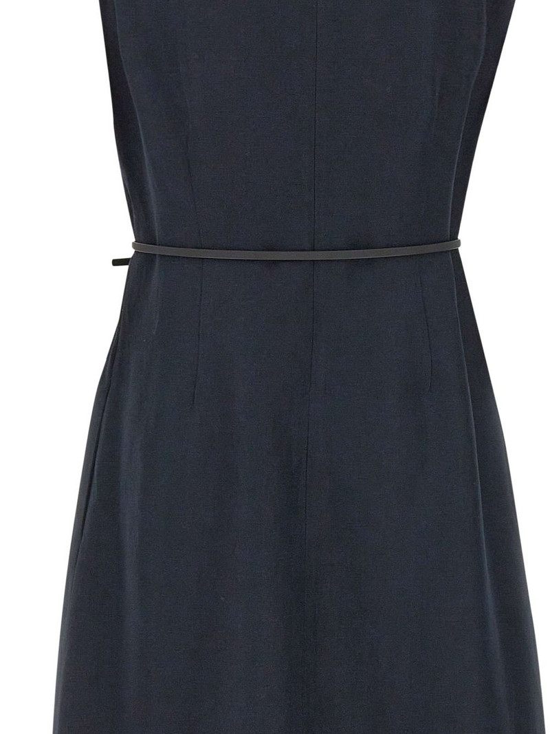 V-neck belt midi dress 5