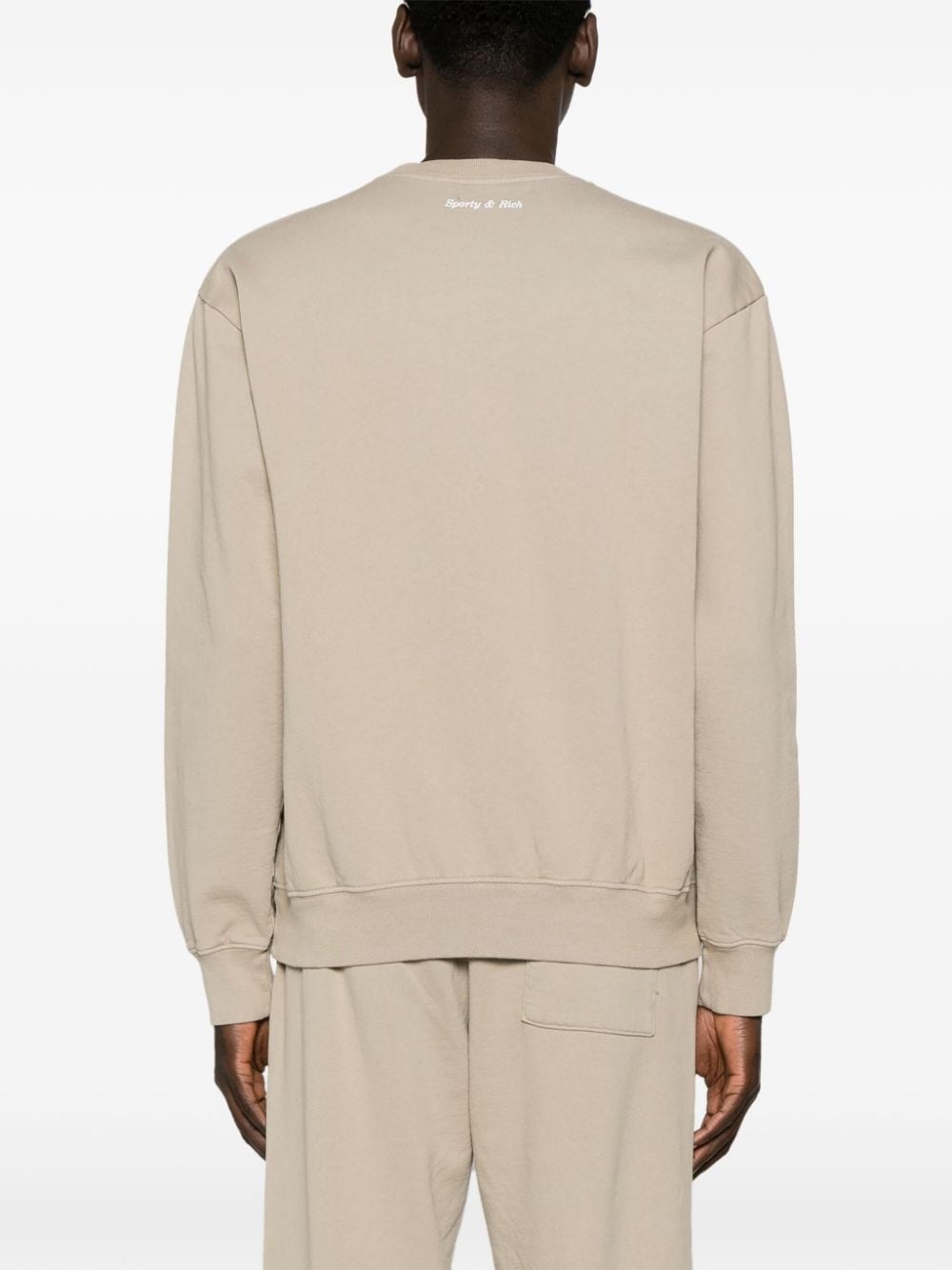 Wellness Club-flocked cotton sweatshirt - 4