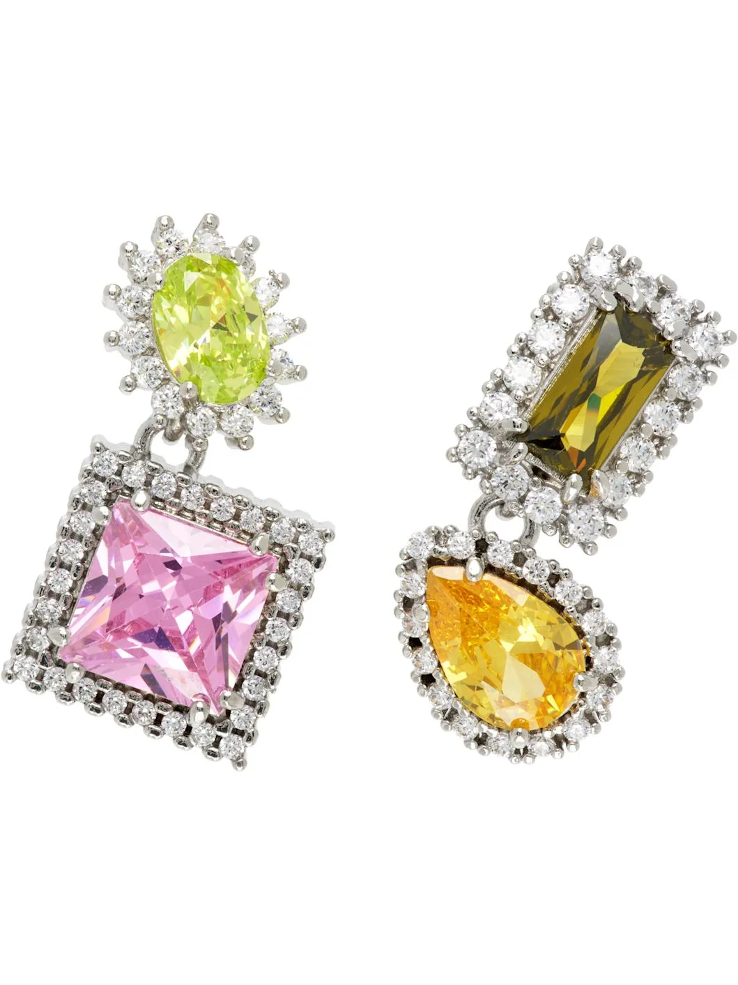 Cluster Short Pendant Earrings - 1