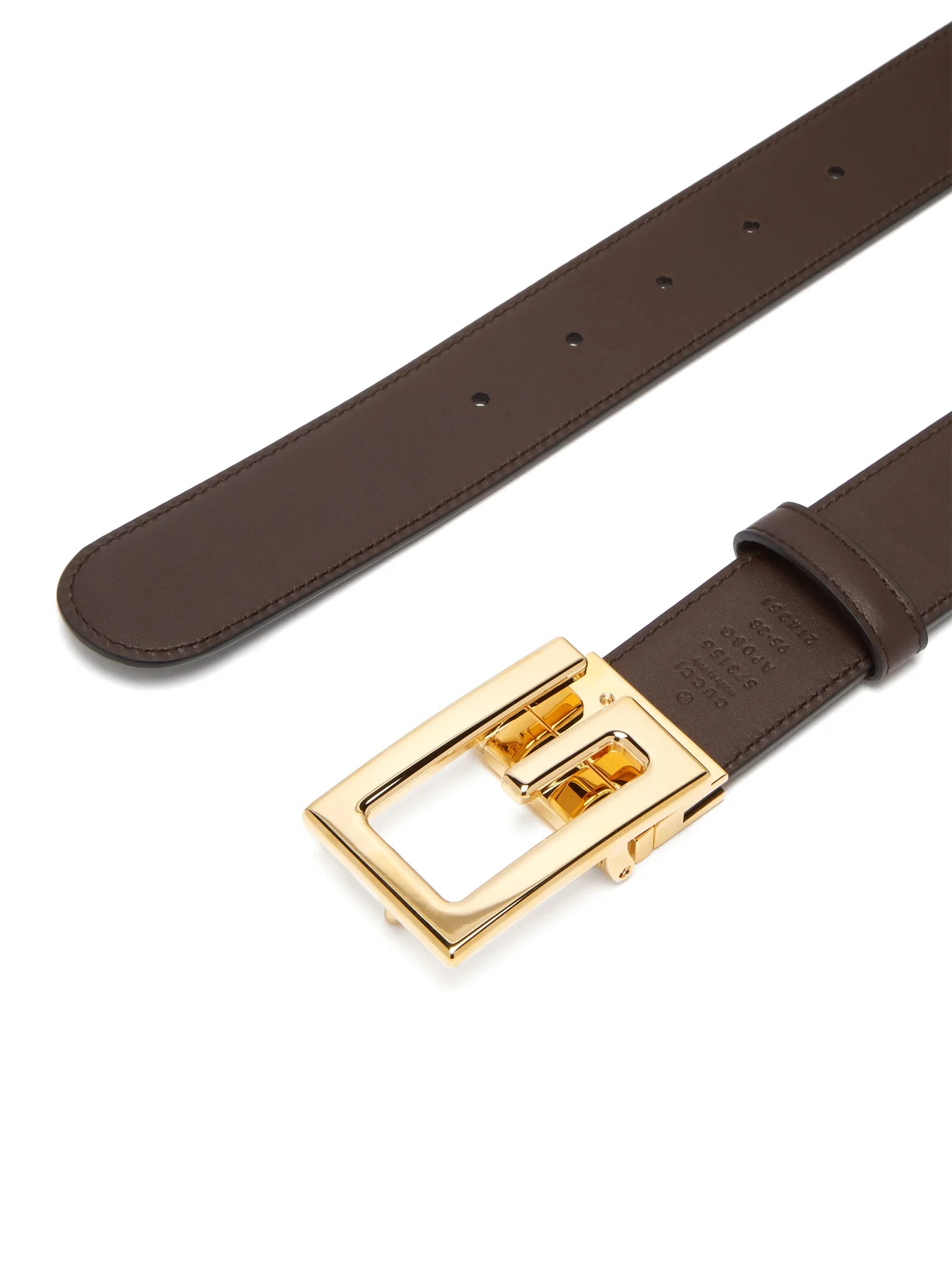 Square G leather belt - 5