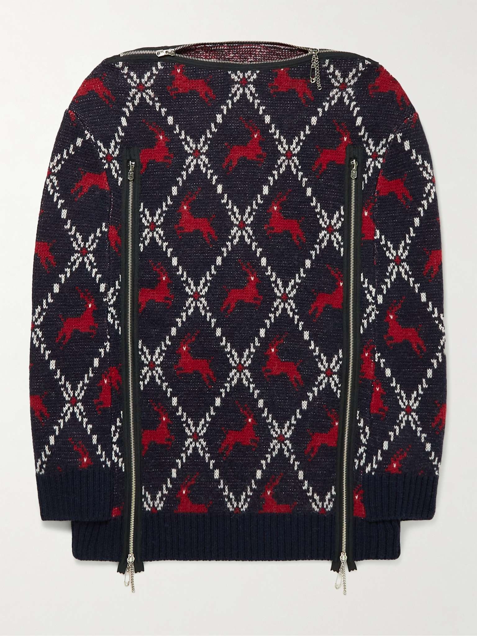 Embellished Wool-Jacquard Sweater - 1