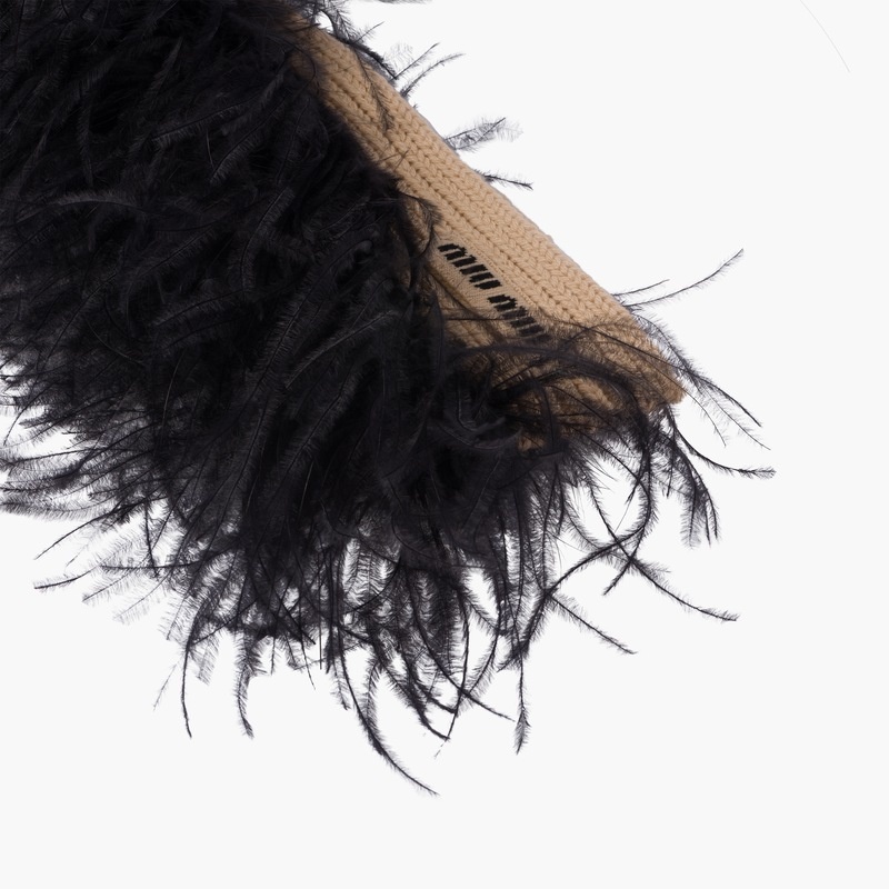Cashmere scarf with feathers - 5