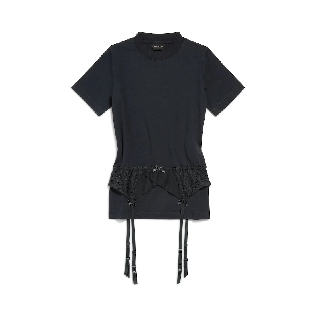 Women's Lingerie T-shirt in Faded Black - 1