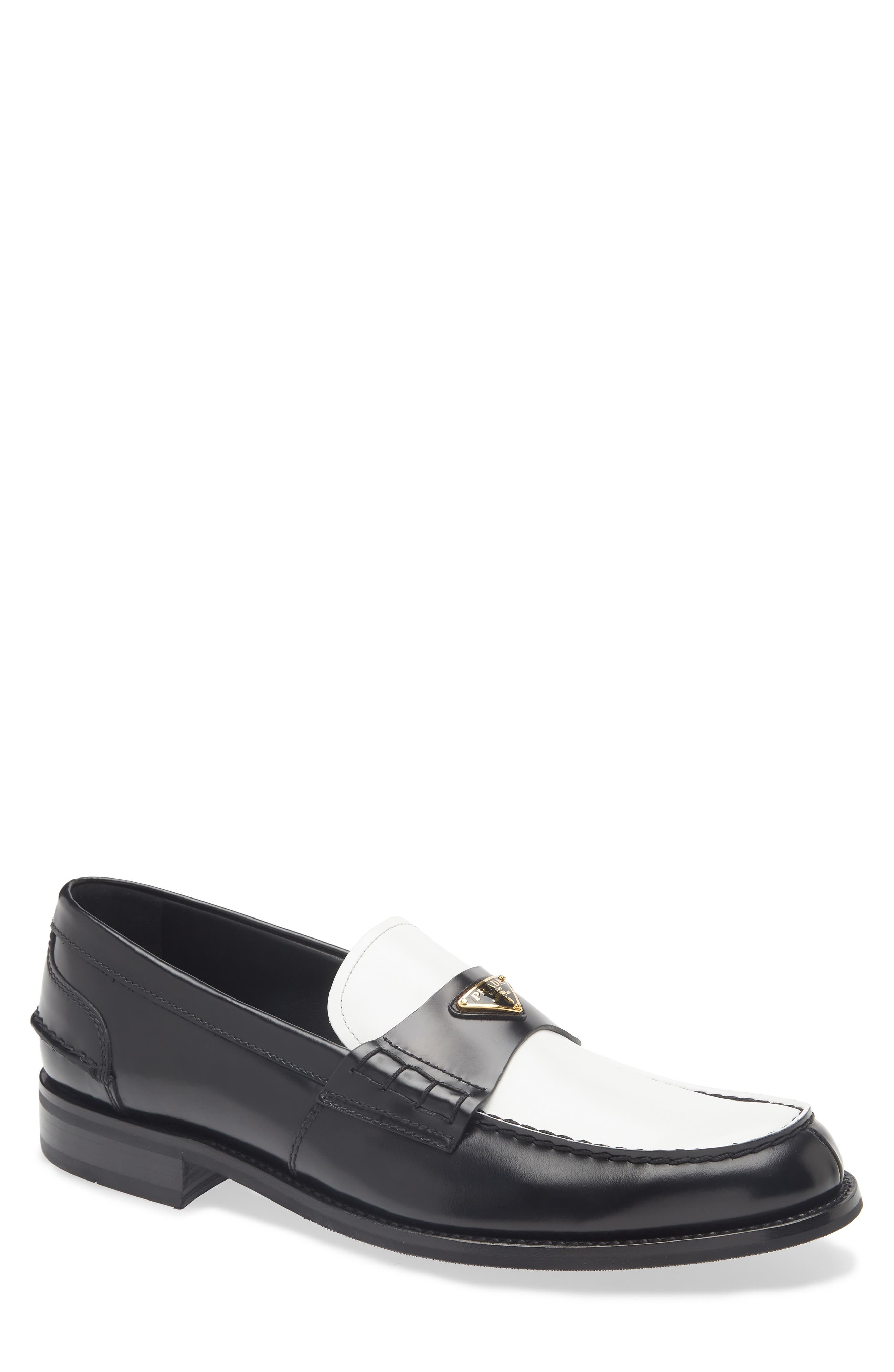 Prada Colorblock Loafer in Nero/Bianco at Nordstrom - 1