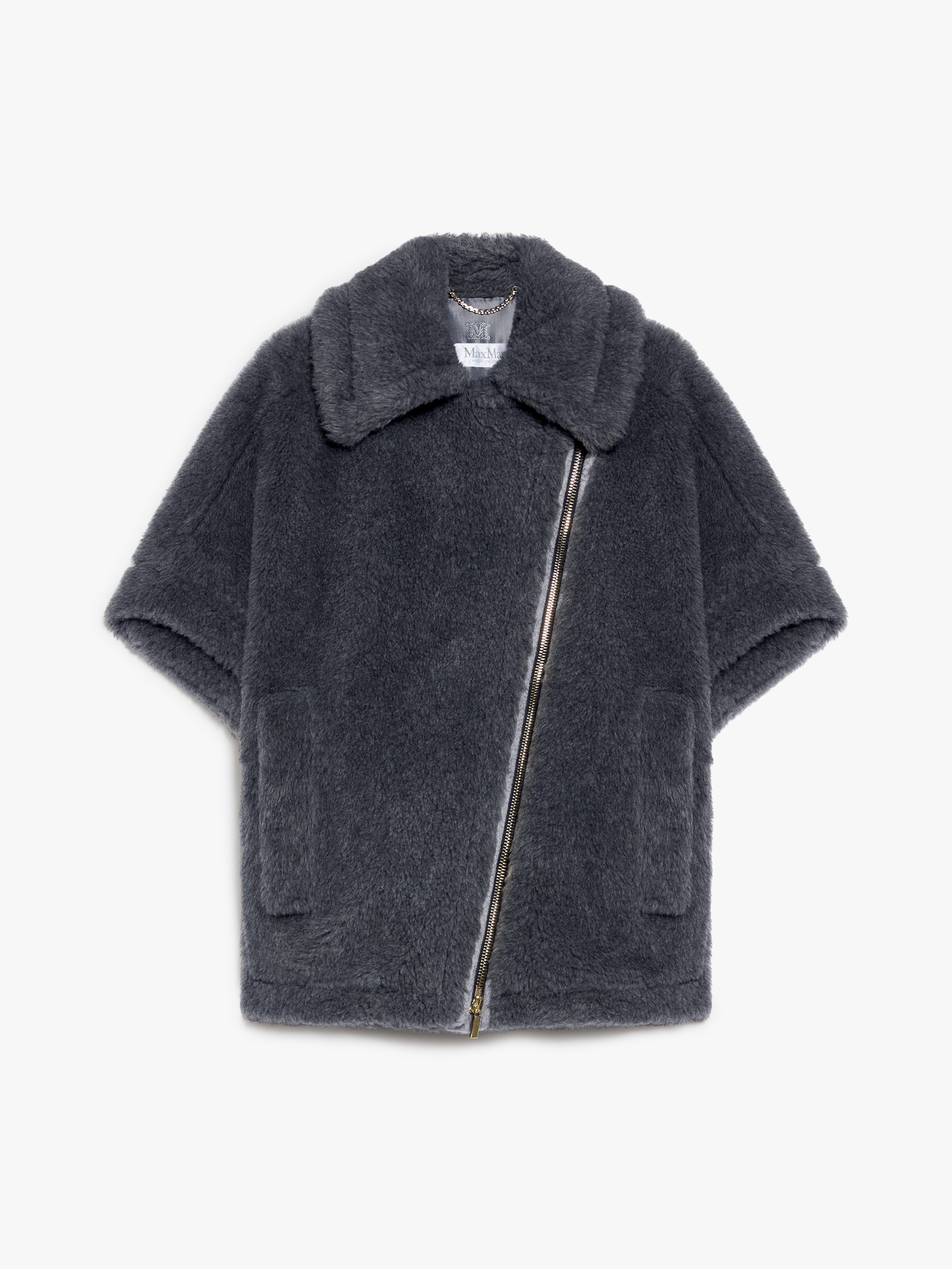 Max Mara NEWMANTO2 Biker jacket cape in wool and alpaca