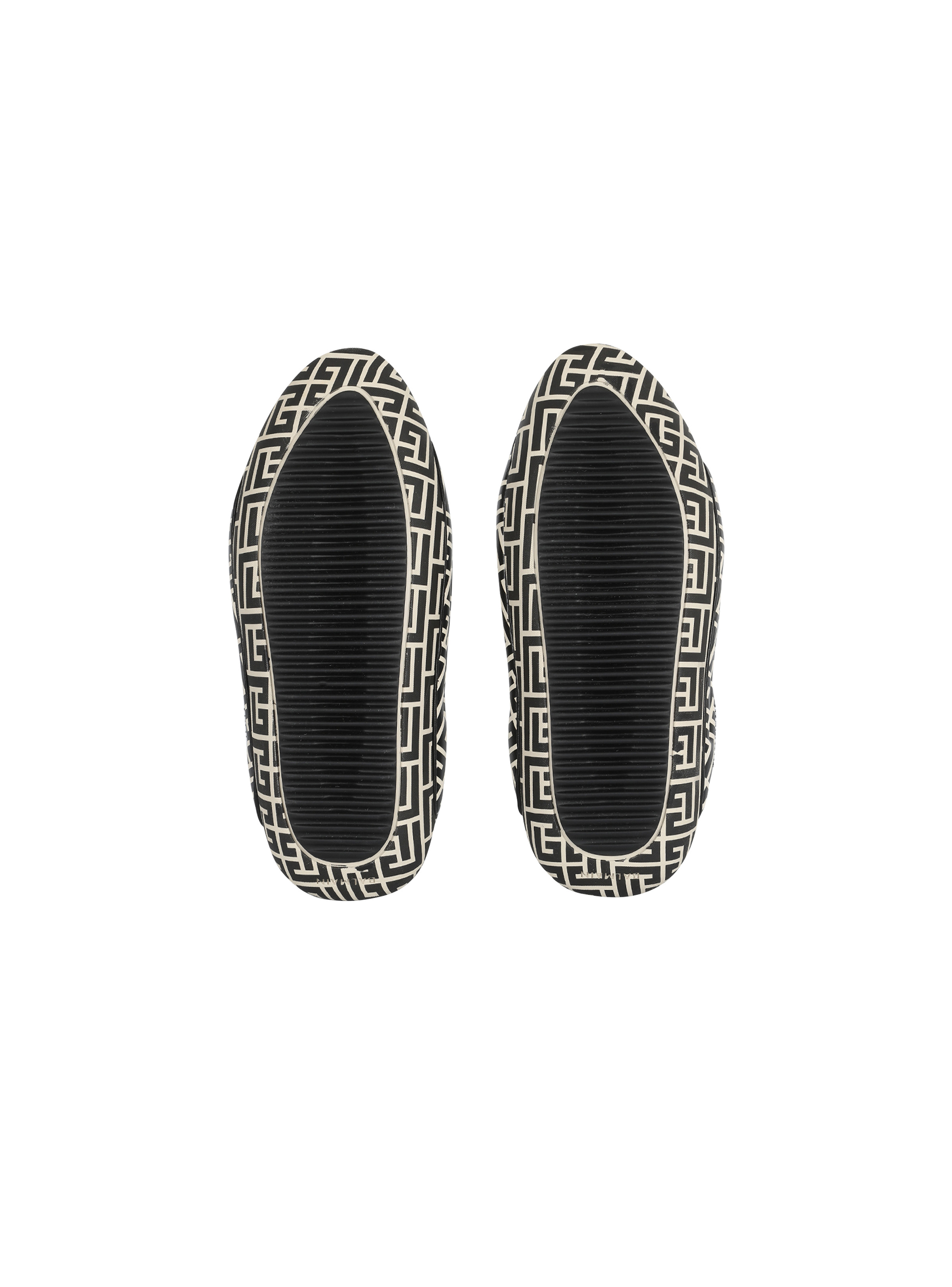 Bicolor quilted leather B-IT mules with Balmain monogram print - 4