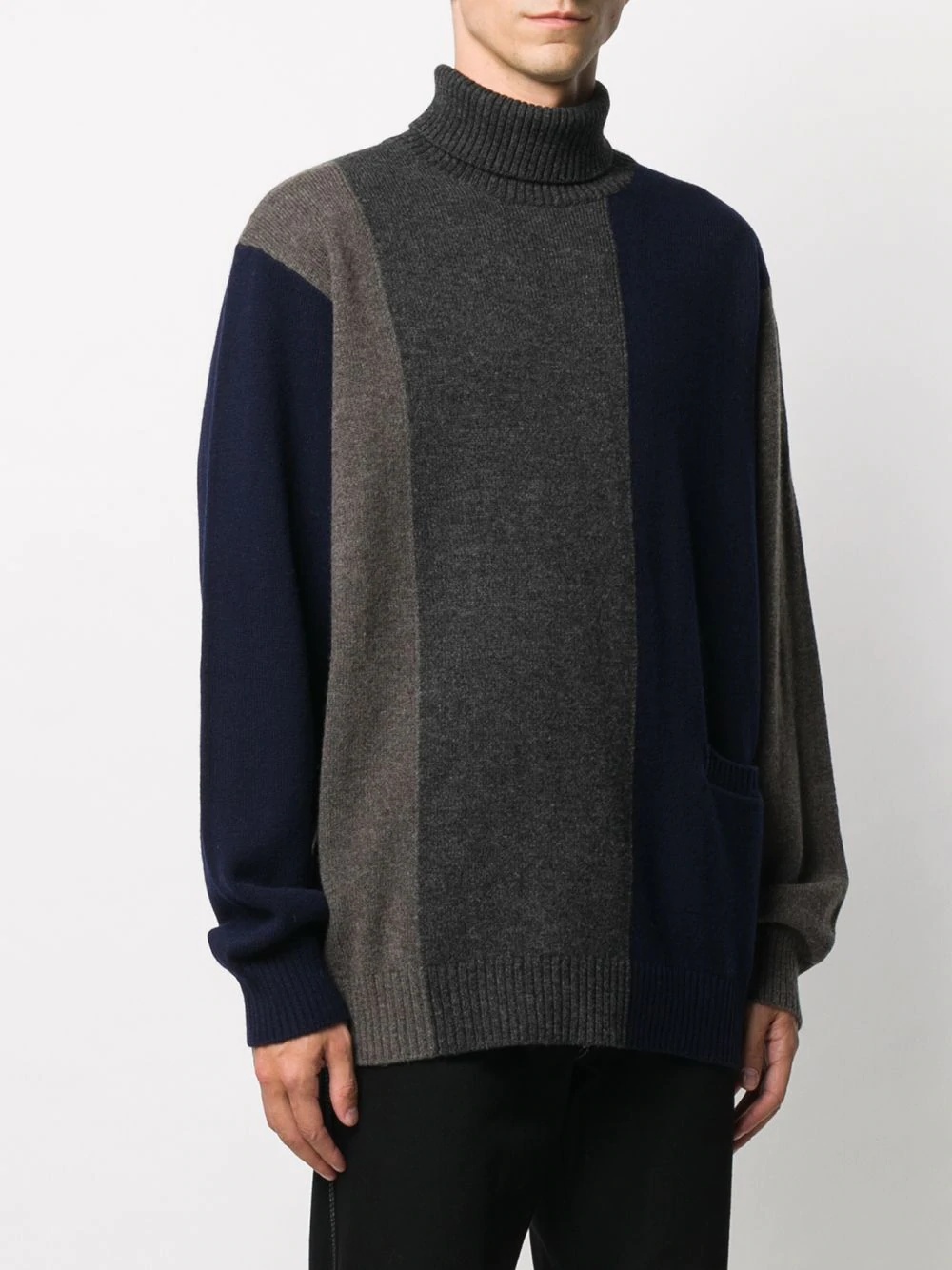 colour-block roll neck jumper - 3