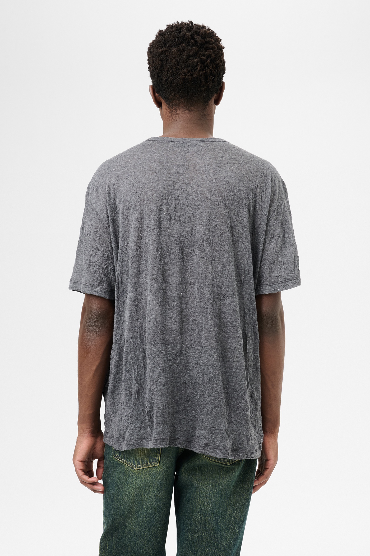 New Box T-shirt Anthracite Crinkle Guaze - 6