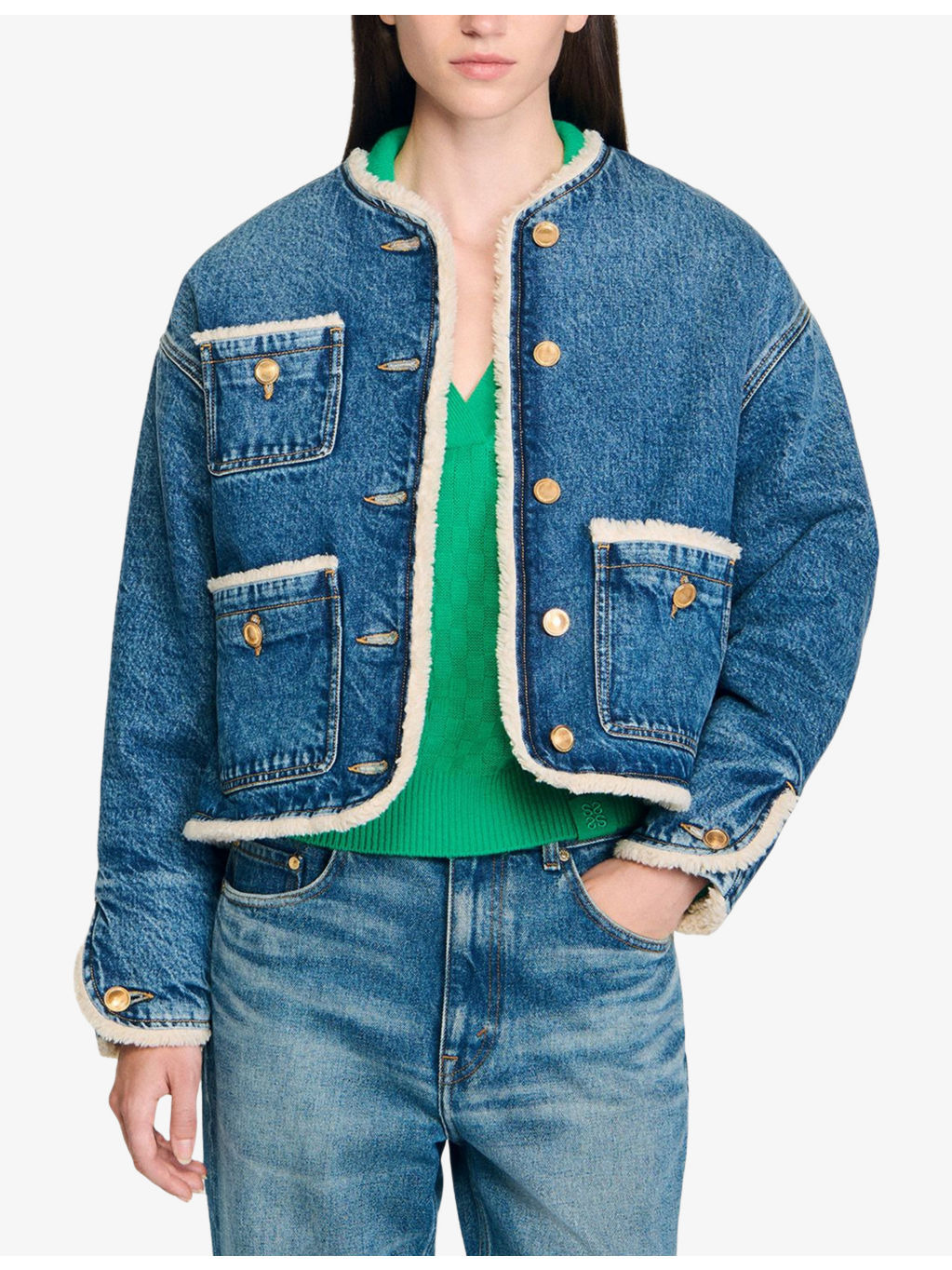 Patch-Pocket Relaxed-Fit Denim Jacket - 3
