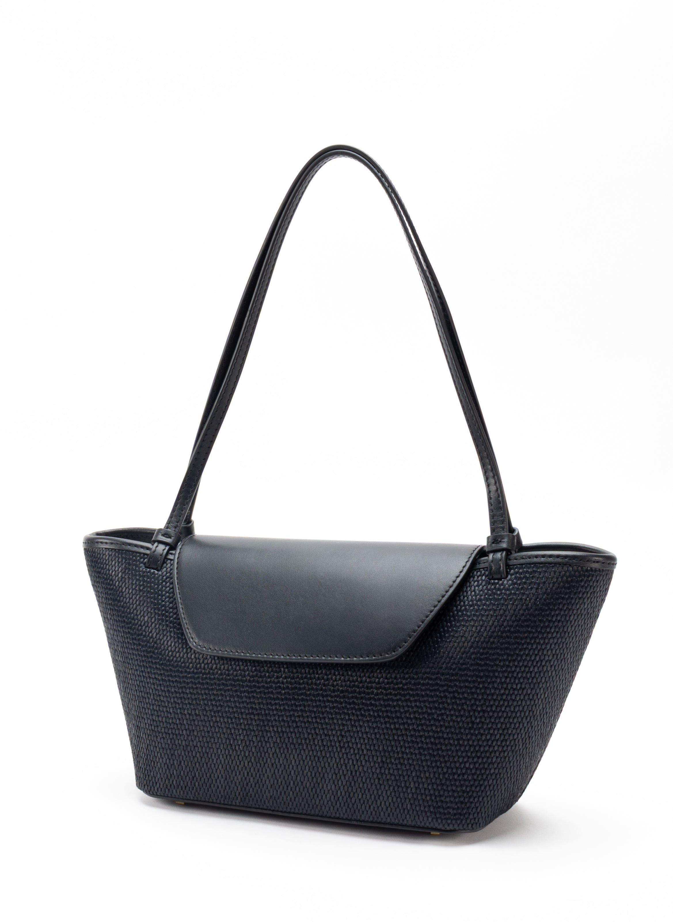 Courrier Tote Raffia/Leather Black - 2