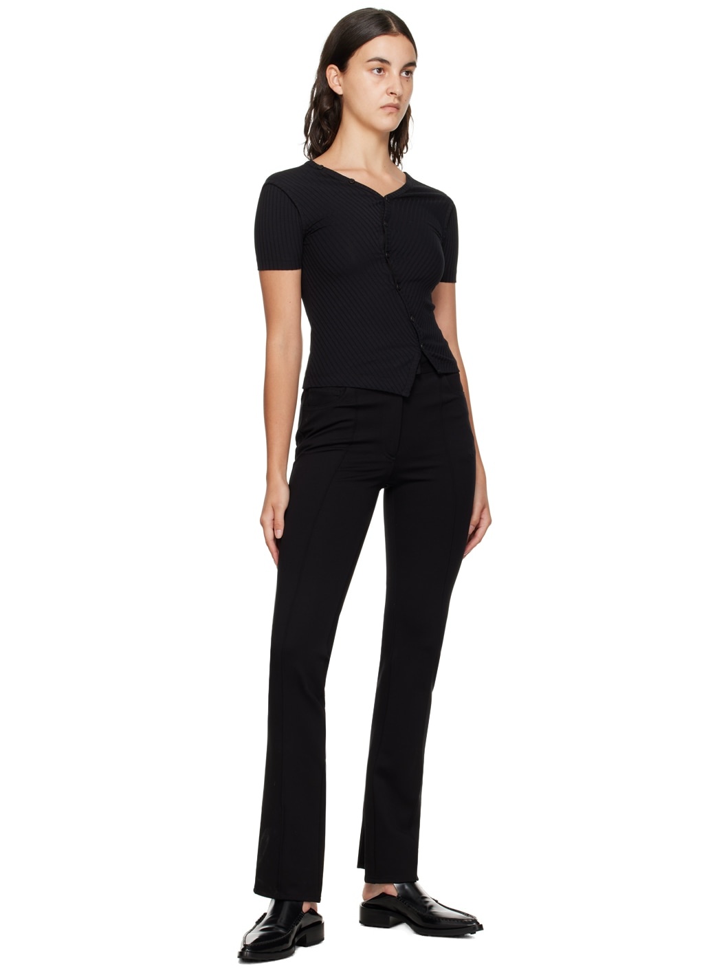 Black Slit Trousers - 4
