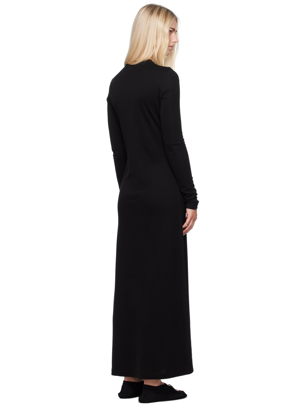 Black Long-Sleeve Maxi Dress - 3