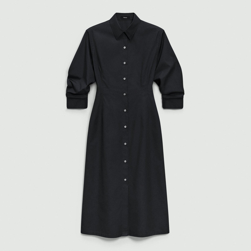 A-Line Midi Dress in Sleek Poplin - 1