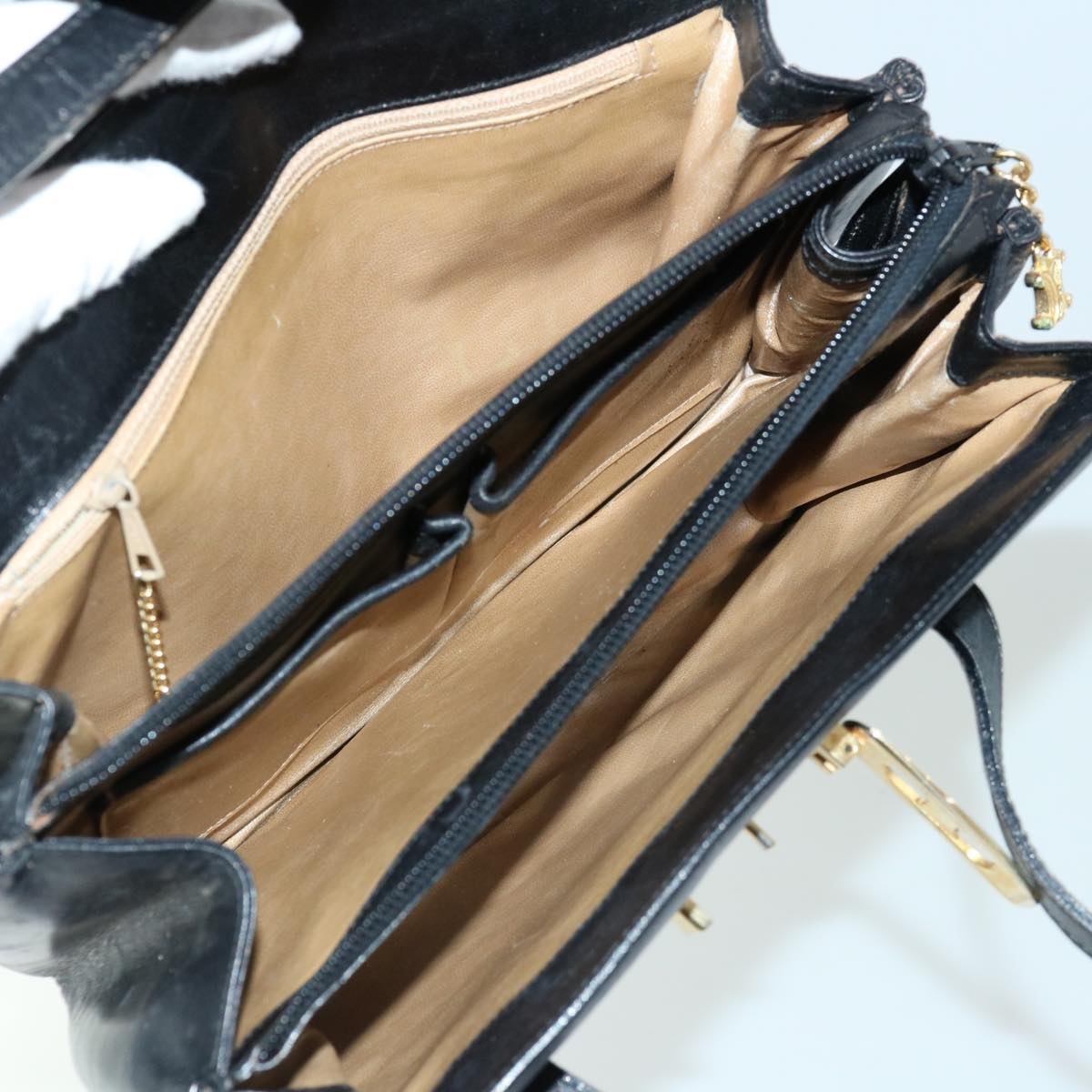CELINE Hand Bag Leather Black - 11