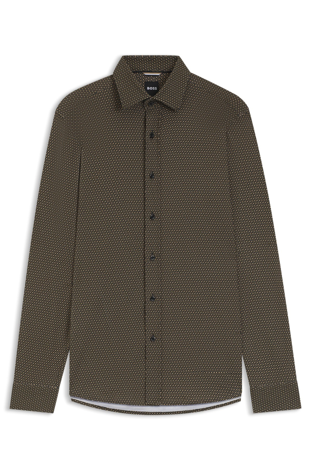 SLIM-FIT SHIRT IN COTTON WITH MONOGRAM PRINT - 1