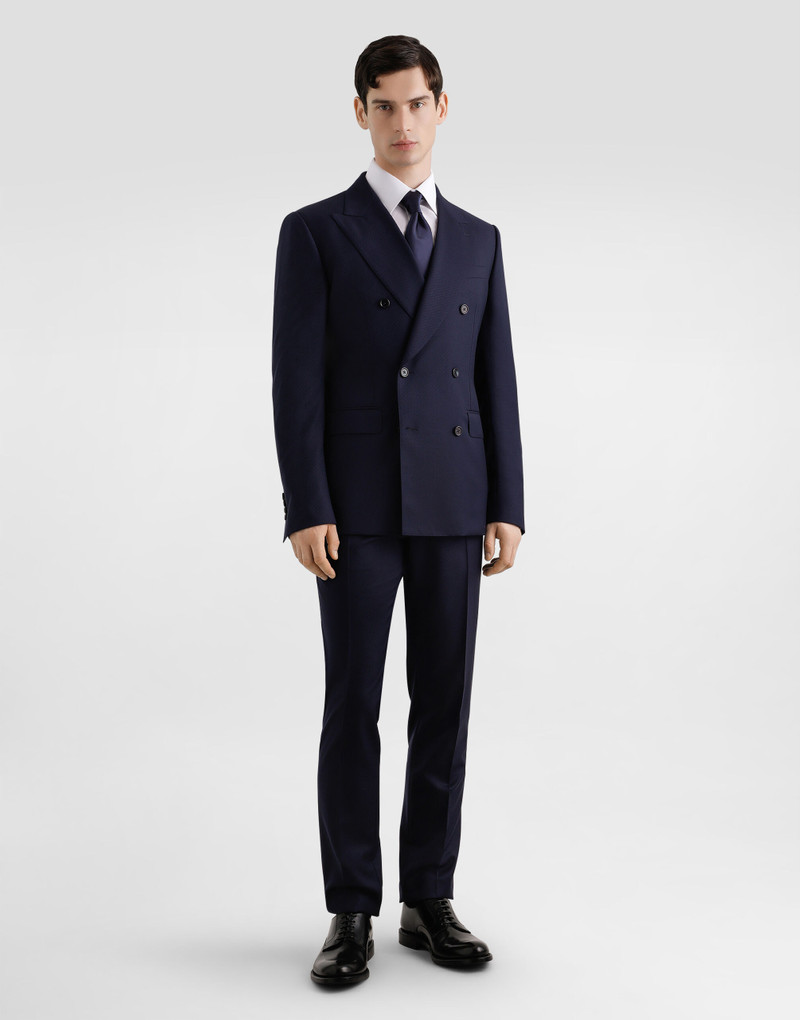 Dolce & Gabbana Double-breasted micro-patterned wool suit outlook