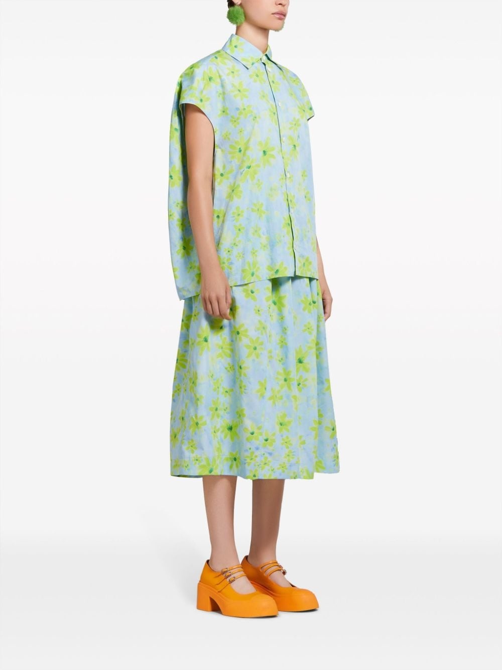 floral-print cotton shirt - 2