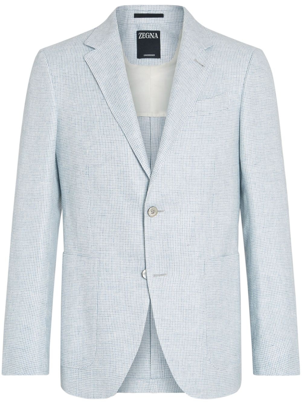 single-breasted linen blazer - 1