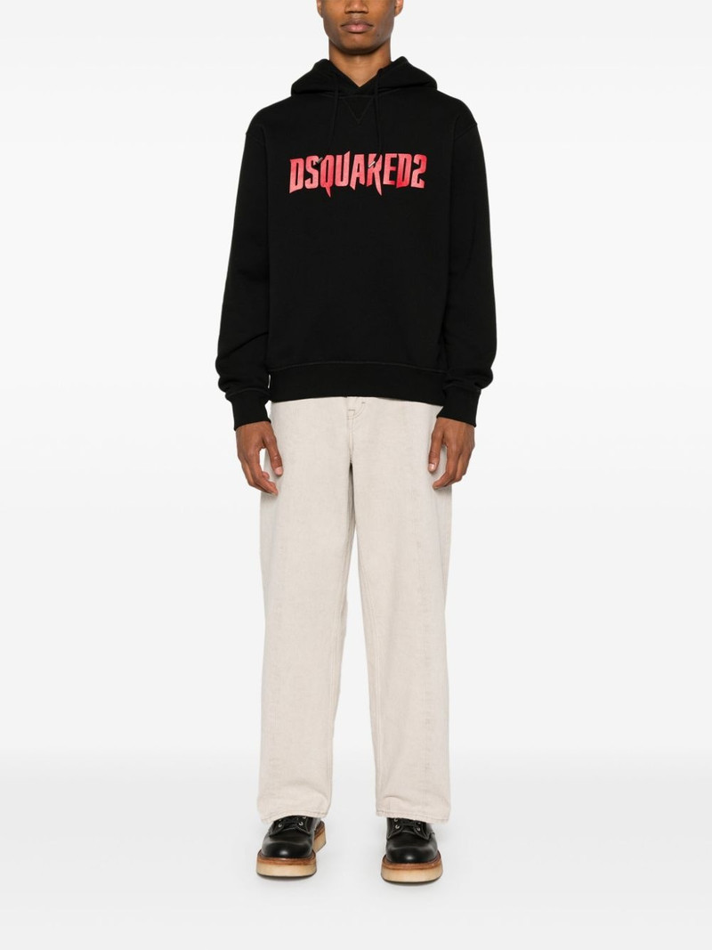 DSQUARED2 logo-print cotton hoodie outlook