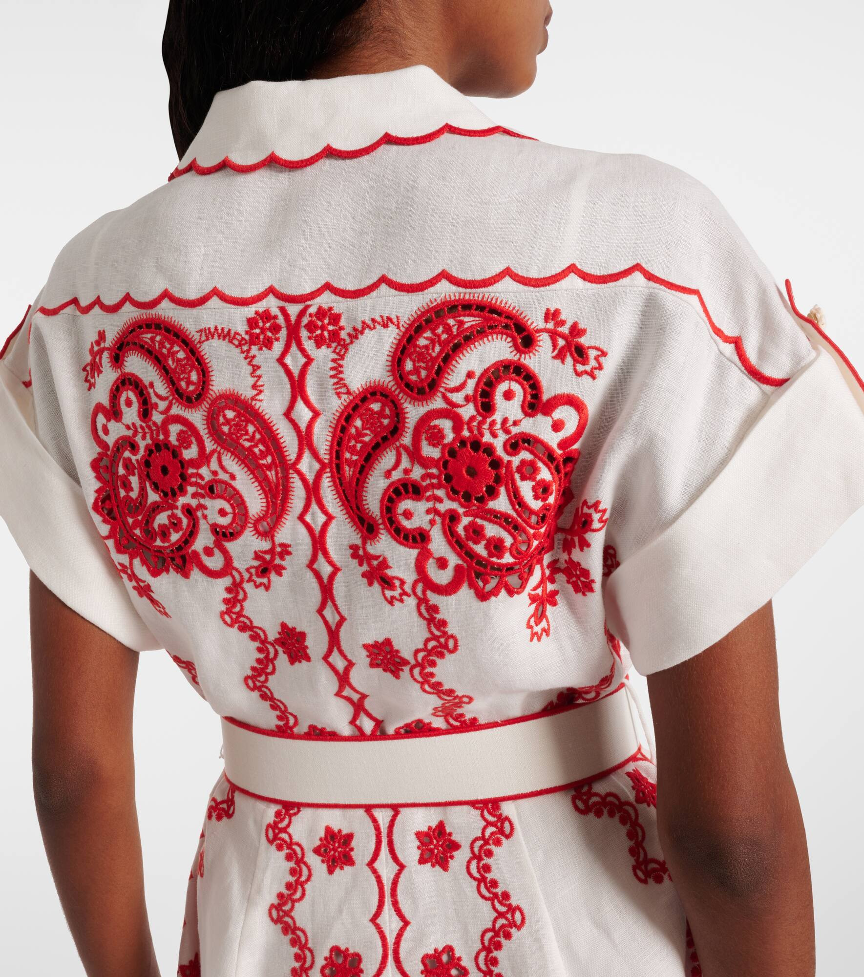 Lucky embroidered linen minidress - 6