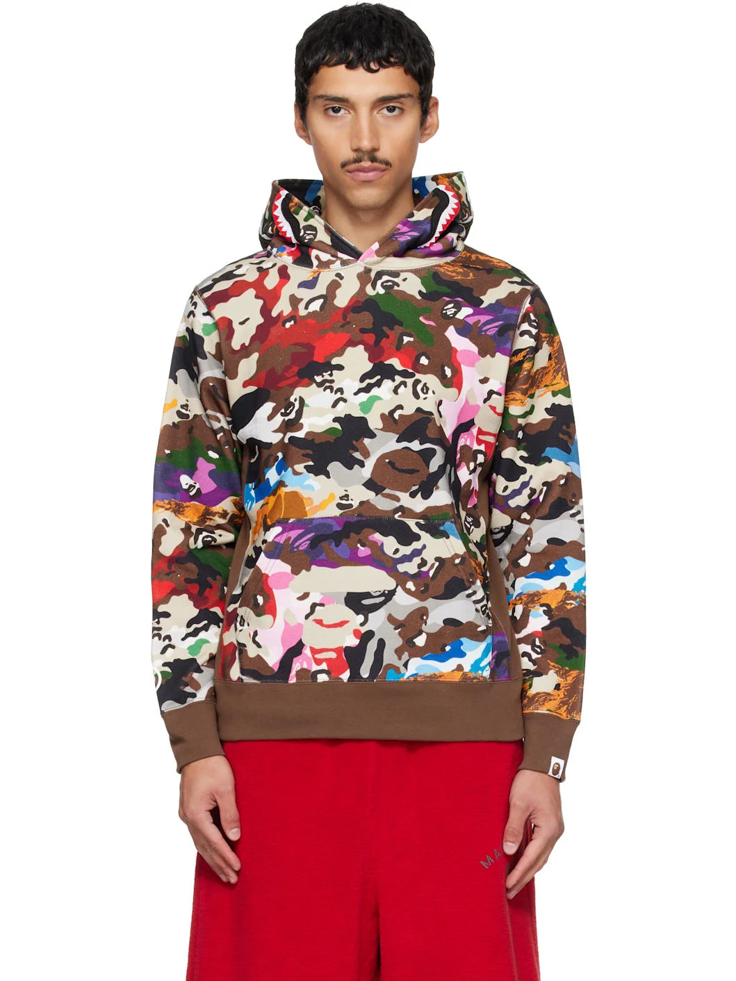 Multicolor Hybrid Camo Shark Pullover Hoodie - 1