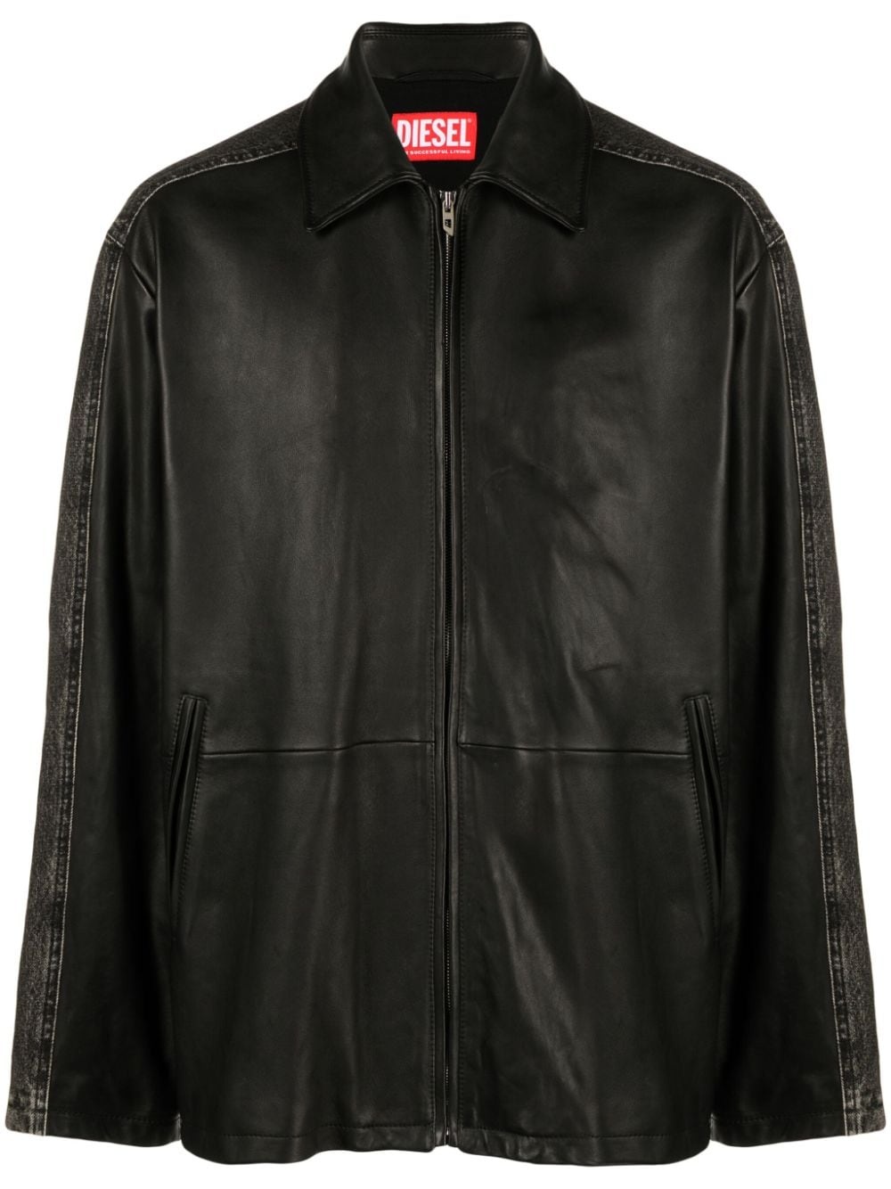 新品 DIESEL ディーゼル L-STOLLER レザージャケット 48 新品 DIESEL ディーゼル L-STOLLER レザージャケット 48