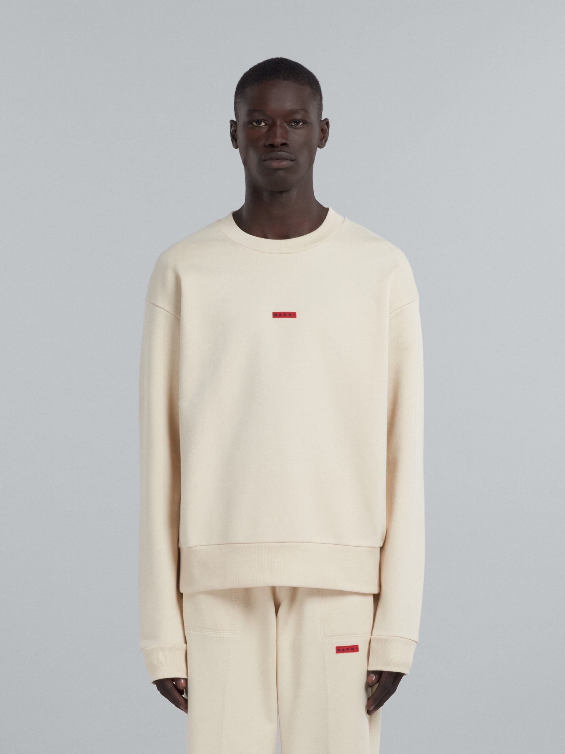 WHITE BIO COTTON SWEATSHIRT - 2