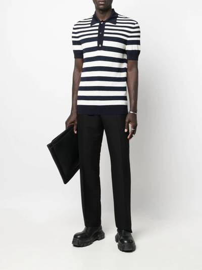 Balmain logo striped polo shirt outlook