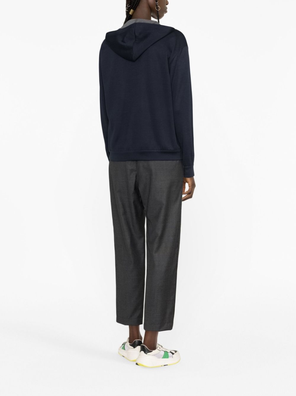 Monili chain zipped hoodie - 4