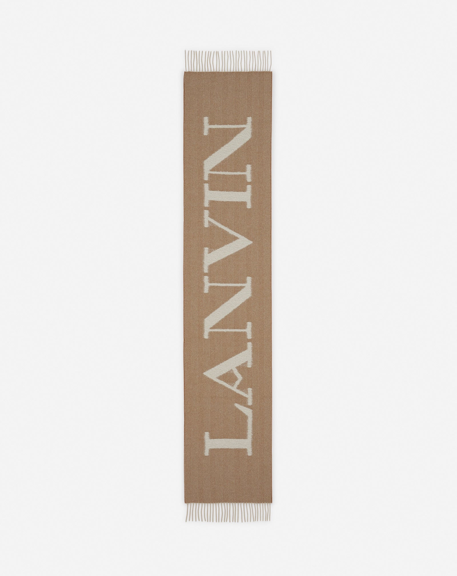 LANVIN SIGNATURE FRINGED WOOL SCARF - 3