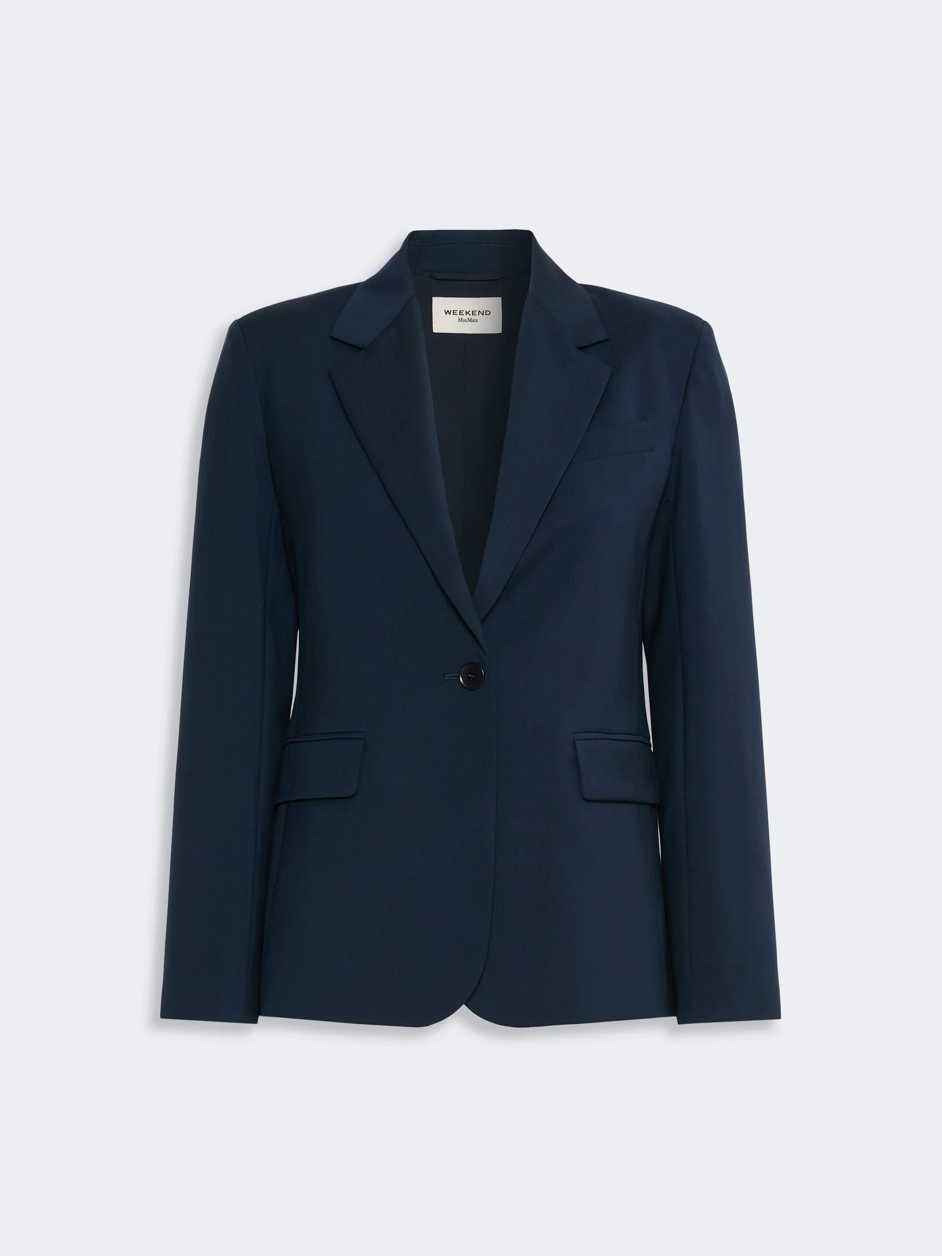 LAMINE Single-breasted stretch wool blazer - NAVY - 1