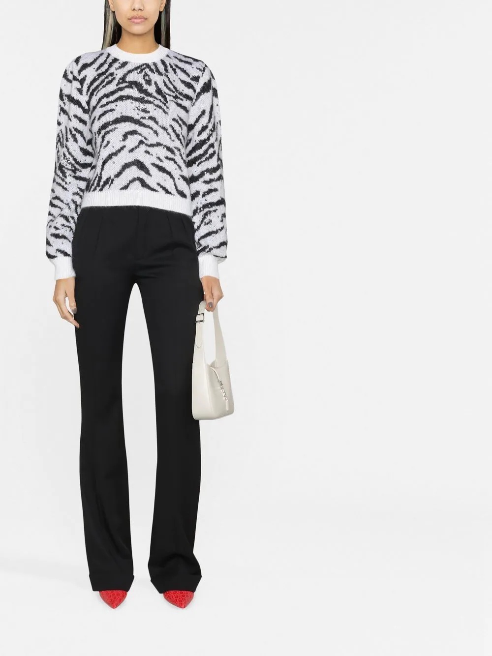 zebra intarsia knitted sweater - 2